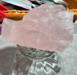 Natural crystal Rose quartz dragon skull