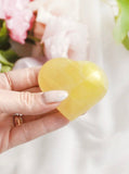 Lemon Calcite Heart
