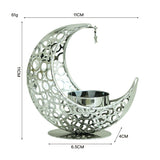 Moon Star Hollow Metal Stand, Natural Crystal Sphere Home Table Decor