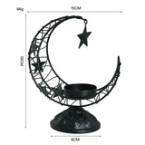 Moon Star Hollow Metal Stand, Natural Crystal Sphere Home Table Decor