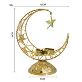 Moon Star Hollow Metal Stand, Natural Crystal Sphere Home Table Decor