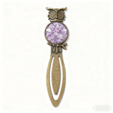 Irregular Crystal Chips Owl Bookmark Tree of Life Bookmark with Unique Gemstone Inlays and Elegant Brass Finish