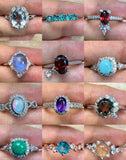 Rainbow Crystals set Natural crystal RING
