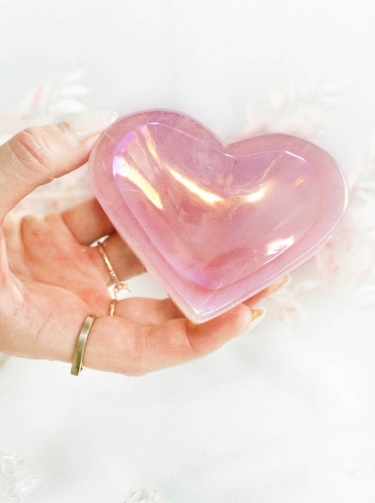 Aura Rose Quartz Heart Bowl