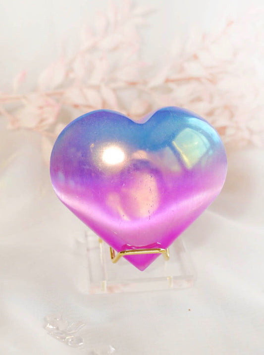 Aura Selenite Heart