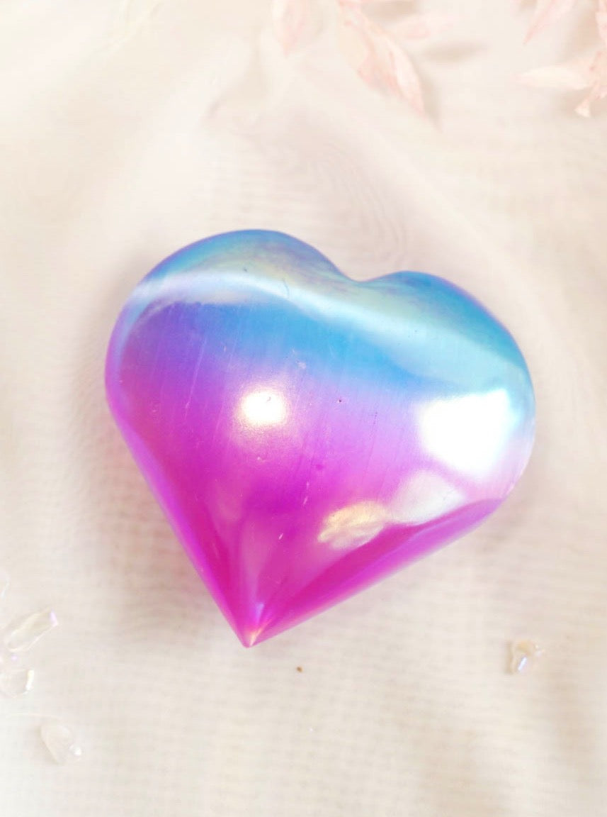 Aura Selenite Heart