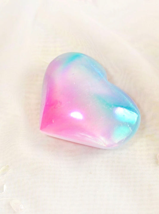 Aura Selenite Heart