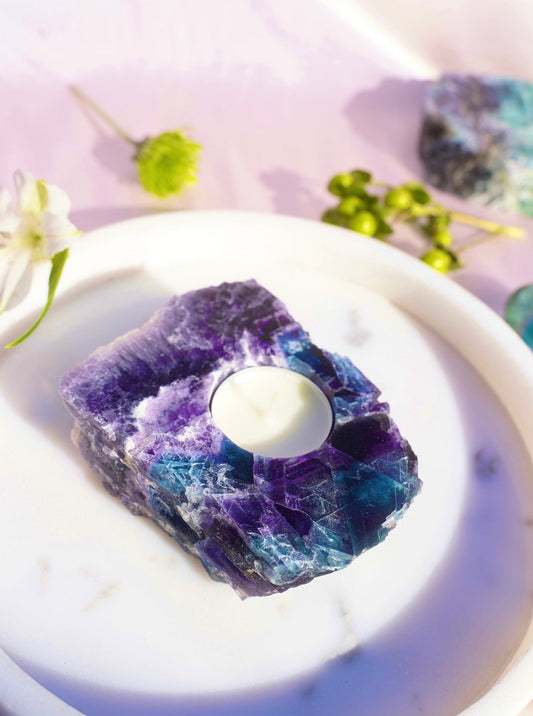 Fluorite Candle Holder