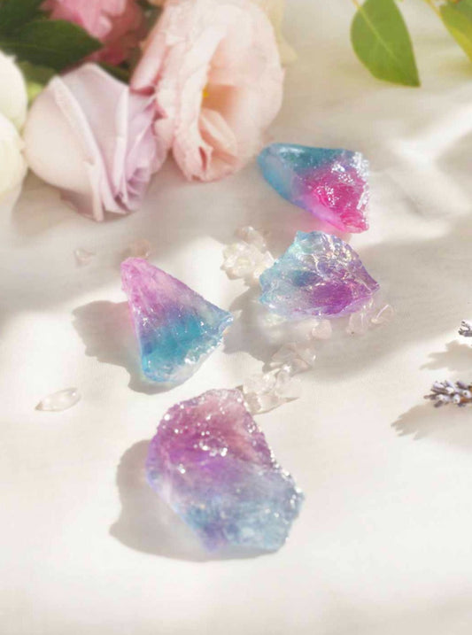 Hot Pink and Aqua Aura Quartz