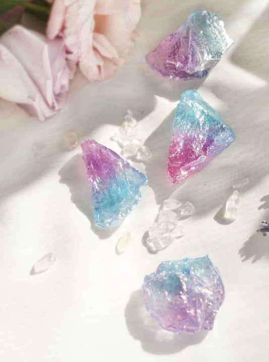 Hot Pink and Aqua Aura Quartz