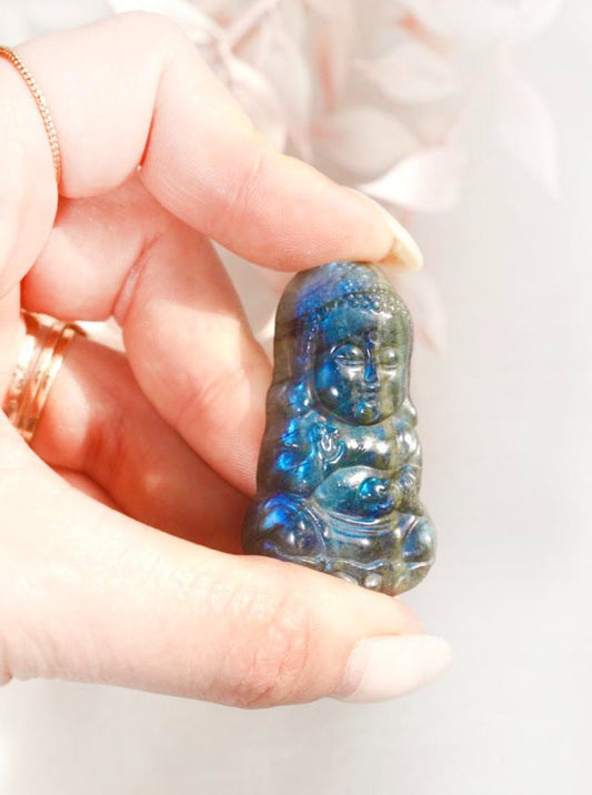 Labradorite Buddha Carving