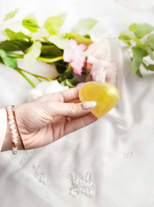 Lemon Calcite Heart