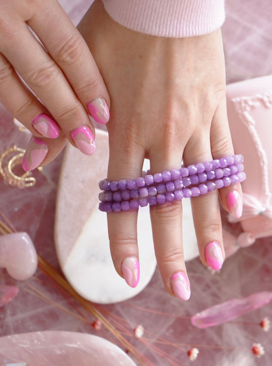 Faceted Lepidolite Bracelet