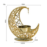 Moon Star Hollow Metal Stand, Natural Crystal Sphere Home Table Decor