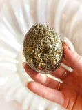 Pyrite Druzy Egg