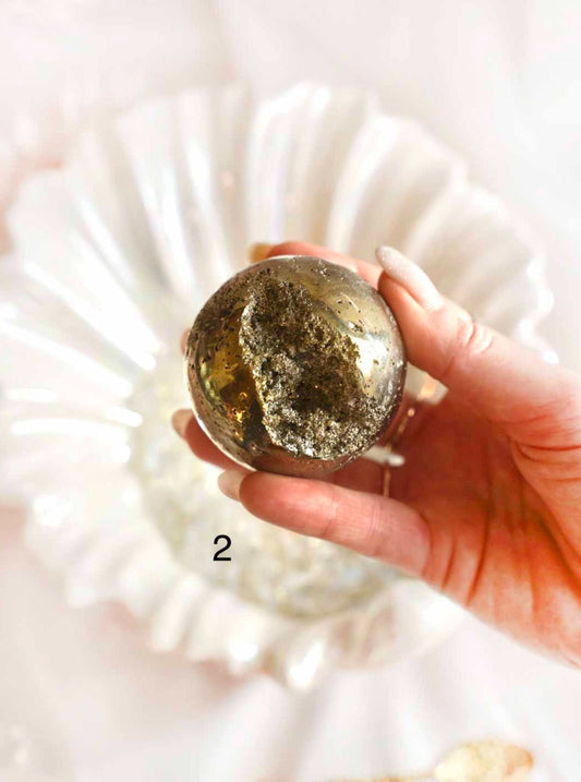 Pyrite Druzy Sphere