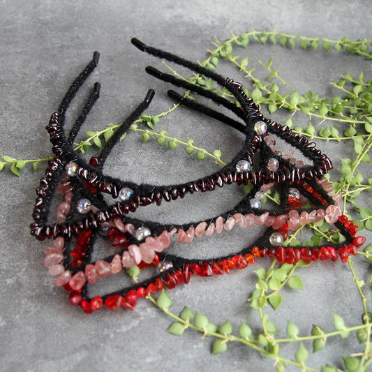 Handcrafted Crown Hair Accessory with Cat Ears & Natural Crystals - Perfect for Parties